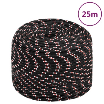 Frânghie de barcă, negru, 6 mm, 25 m, polipropilenă - Img 1
