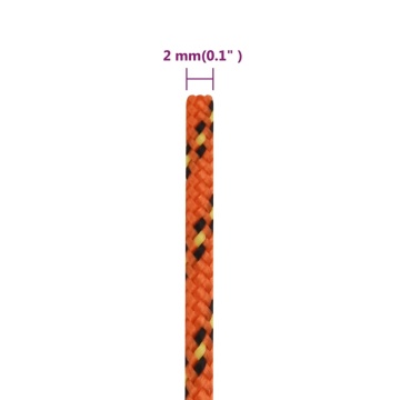 Frânghie de barcă, portocaliu, 2 mm, 25 m, polipropilenă - Img 5