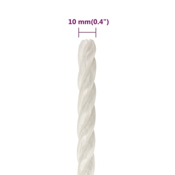 Frânghie de lucru, Alb, 10 mm, 25 m, polipropilenă - Img 5