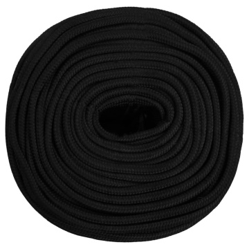 Frânghie de lucru, negru, 10 mm, 50 m, poliester - Img 3