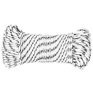 Frânghie împletită pentru barcă, alb, 4 mm x 50 m, poliester - Img 2