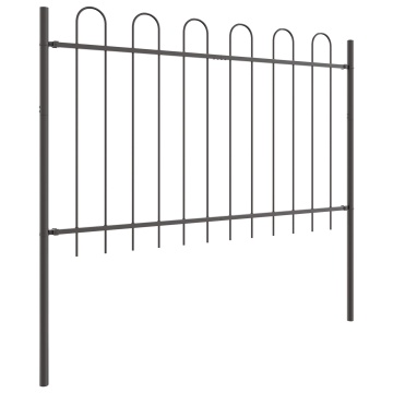 Gard cu vârf în arc, Gri, 1,7x1 m, Oțel - Img 3