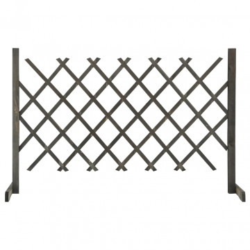 Gard cu zăbrele de grădină, gri, 120x90 cm, lemn masiv de brad - Img 1