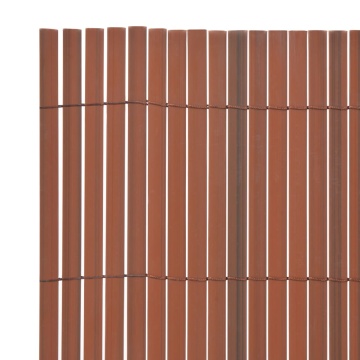 Gard de grădină cu două fețe, maro, 90 x 500 cm, PVC - Img 3