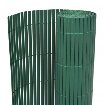 Gard de grădină cu două fețe, verde, 90 x 500 cm, PVC - Img 1