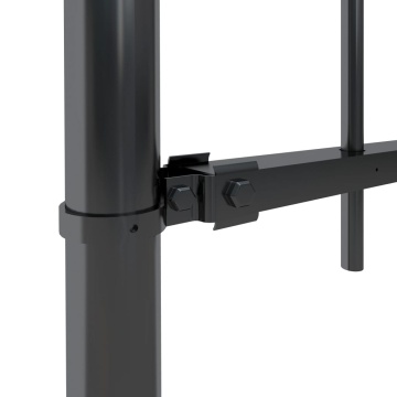 Gard de grădină cu vârf curbat, negru, 15,3 x 1 m, oțel - Img 4
