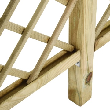 Gard de grădină cu zăbrele&pergolă 300x50x200cm lemn pin tratat - Img 4