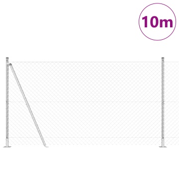 Gard de link în lanț cu 7 stâlpi flanșați 1.2x10 m din oțel galvanizat - Img 3