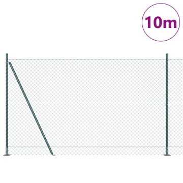 Gard de sârmă împletită cu 7 stâlpi flansați 1.4x10 m din oțel galvanizat - Img 1