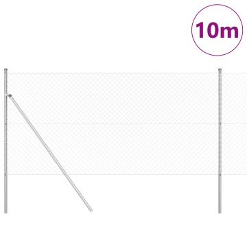 Gard din plasă de lanț cu 7 posturi 1x10 m Oțel galvanizat - Img 3