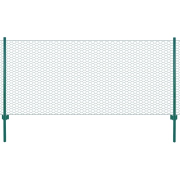 Gard din plasă de sârmă cu stâlpi, verde, 25 x 1 m, oțel - Img 1