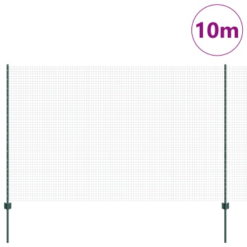 Gard din Plasă Sudată cu 5 Posturi U Verde 1.6x10 m Oțel - Img 3