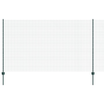 Gard din plasă sudată cu 5 stâlpi U Verde 1.4x10 m Oțel - Img 2