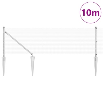 Gard din Plasă Sudată cu 7 Stâlpi de Sprijin 0.6x10 m Oțel Galvanizat - Img 3