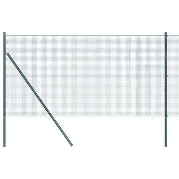 Gard din sârmă sudată cu 13 stâlpi verzi 1x50 m din oțel - Img 2