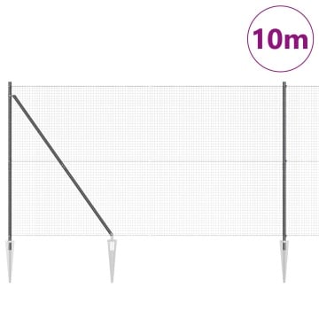 Gard din Sârmă Sudată cu 7 Posturi Spike Gri 1.6x10 m Oțel - Img 3