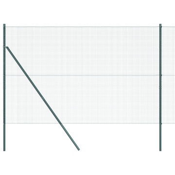 Gard din Sârmă Sudată cu 7 Stâlpi Verde 1.5x10 m Oțel - Img 2