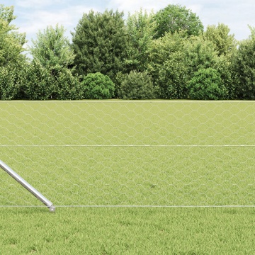 Gard Hexagonal 0.6x25 m Oțel Galvanizat, Stâlpi de Gard cu Vârf 13 buc Ø32 mm 80 cm Oțel Galvanizat - Img 1