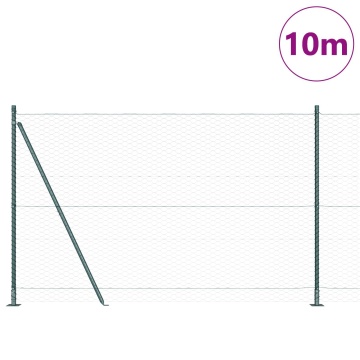 Gard Hexagonal Verde 1.4x10 m Oțel, Stâlpi de Gard cu Plăci de Bază 7 pcs Ø32mm 78.5cm Oțel Galvanizat - Img 3