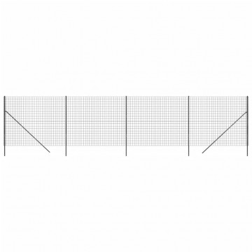 Gard plasă de sârmă, antracit, 1,4x10 m, oțel galvanizat - Img 2