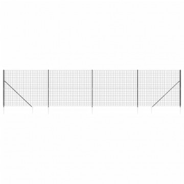 Gard plasă de sârmă cu țăruși de fixare, antracit, 1,4x10 m - Img 2