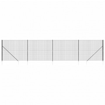 Gard plasă de sârmă cu țăruși de fixare, antracit, 1,6x10 m - Img 2