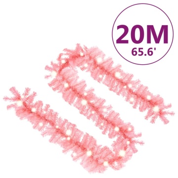 Ghirlandă de Crăciun cu lumini LED, roz, 20 m - Img 6