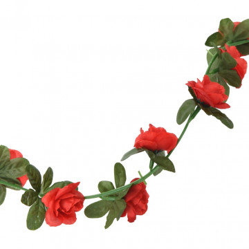 Ghirlande de flori artificiale, 6 buc., roșu, 240 cm - Img 6