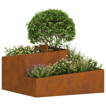 Ghiveci 80x80x50 cm Oțel rezistent la intemperii - Img 3