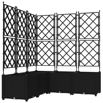 Ghiveci de grădină cu trellis 5 bucăți Negre 120x120x143 cm - Img 2
