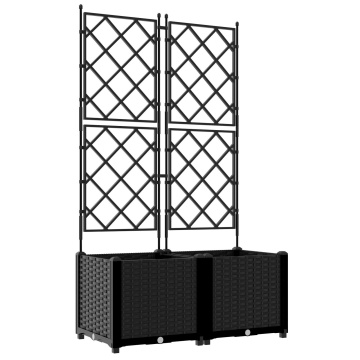 Ghiveci pentru grădină cu spalier 2 buc Negru 80x40x143 cm - Img 2