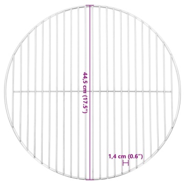 Grill pentru grătar rotund, Ø44,5 cm, oțel inoxidabil 304 - Img 5