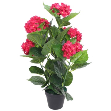 Hortensie artificială cu ghiveci 60 cm, roșie - Img 1