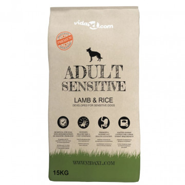 Hrană câini uscată Premium, miel & orez adulți sensibili, 15 kg - Img 2