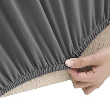 Husă elastică pentru canapea 2 locuri poliester jersey antracit - Img 3