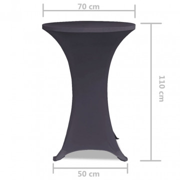 Husă elastică pentru masă, 2 buc., antracit, 70 cm - Img 5