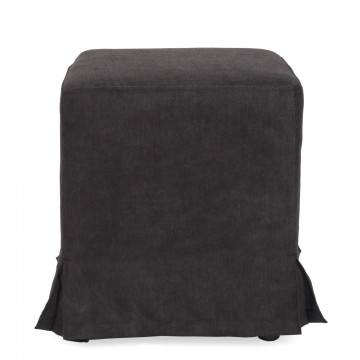 Husa taburet cube, negru, stofa, 38x45x38 cm - Img 6