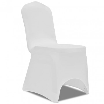 Huse de scaun elastice, 30 buc., alb - Img 2