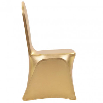 Huse elastice pentru scaun, 6 buc., auriu - Img 3