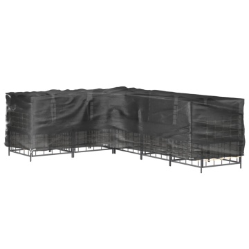 Huse mobilier grădină formă L, 2 buc., 16 ocheți, 210x260x80 cm - Img 6