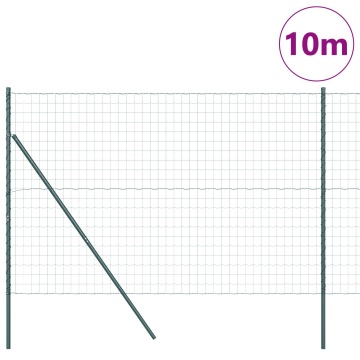Împrejmuire Euro Set de 2 Verde Metal 10 x 1,5 m Durabil - Img 3