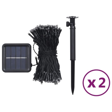 Instalație de lumini solare, 2 buc.x200 LED albastru int/ext - Img 6