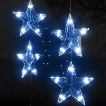 Instalație lumini tip perdea stele 200 LED albastru 8 funcții - Img 4