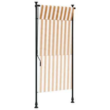 Jaluzea rulou de exterior portocaliu/alb 120x270 cm textil/oțel - Img 5