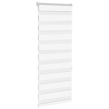 Jaluzea tip zebra alb lățime țesătură 55,9 cm poliester - Img 3