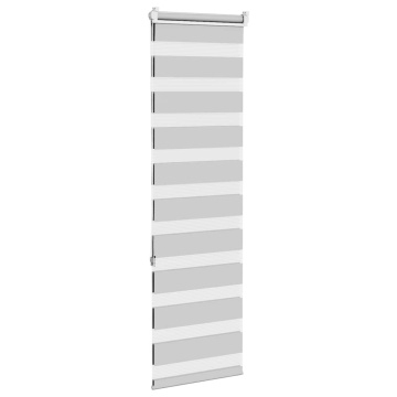 Jaluzea tip zebra gri deschis lățime țesătură 45,9 cm poliester - Img 4