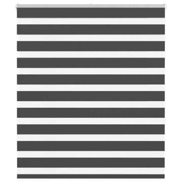 Jaluzea tip zebra neagră lățime țesătură 120,9 cm poliester - Img 1