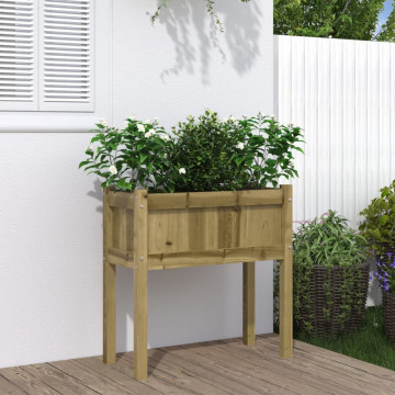 Jardinier de grădină cu picioare, 70x31x70 cm, lemn pin tratat - Img 1