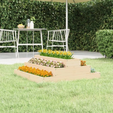 Jardinieră, 80x80x27 cm, lemn masiv de pin - Img 1