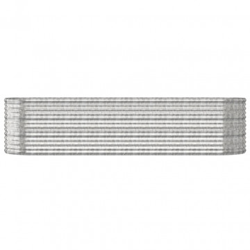 Jardinieră argintiu 296x80x68 cm oțel vopsit electrostatic - Img 3